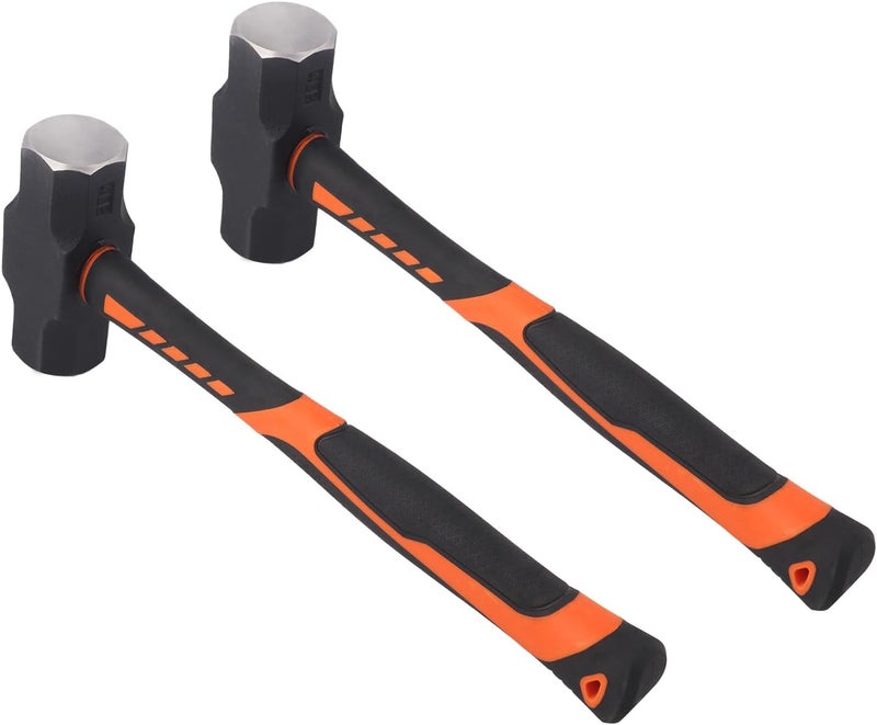 GENHAKON 2 Packs 4lb Sledgehammer with 13 Inch long Fiberglass Handle, Drilling/Crack Hammer, No-Slip Rubber Grip, and Forged Steel Construction,(4-Pound Sledge), by - Image 4